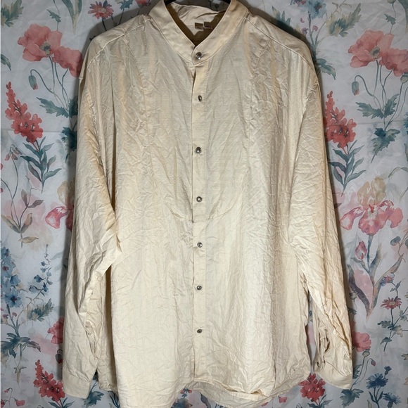 Vintage Cream Casual Button Down Shirt with Relaxed Fit - Picture 1 of 12